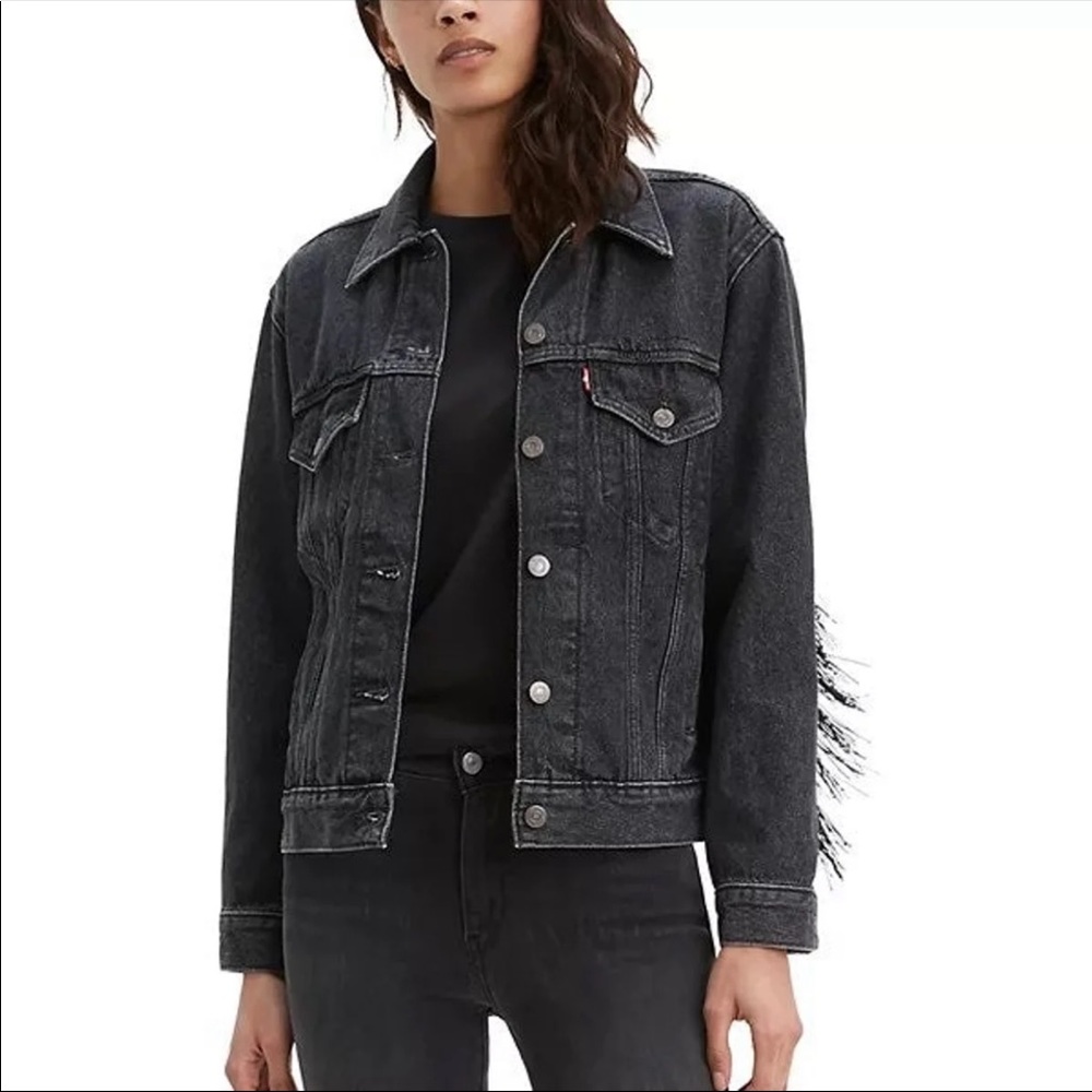 NWT Levi’s fringe tassel jean jacket